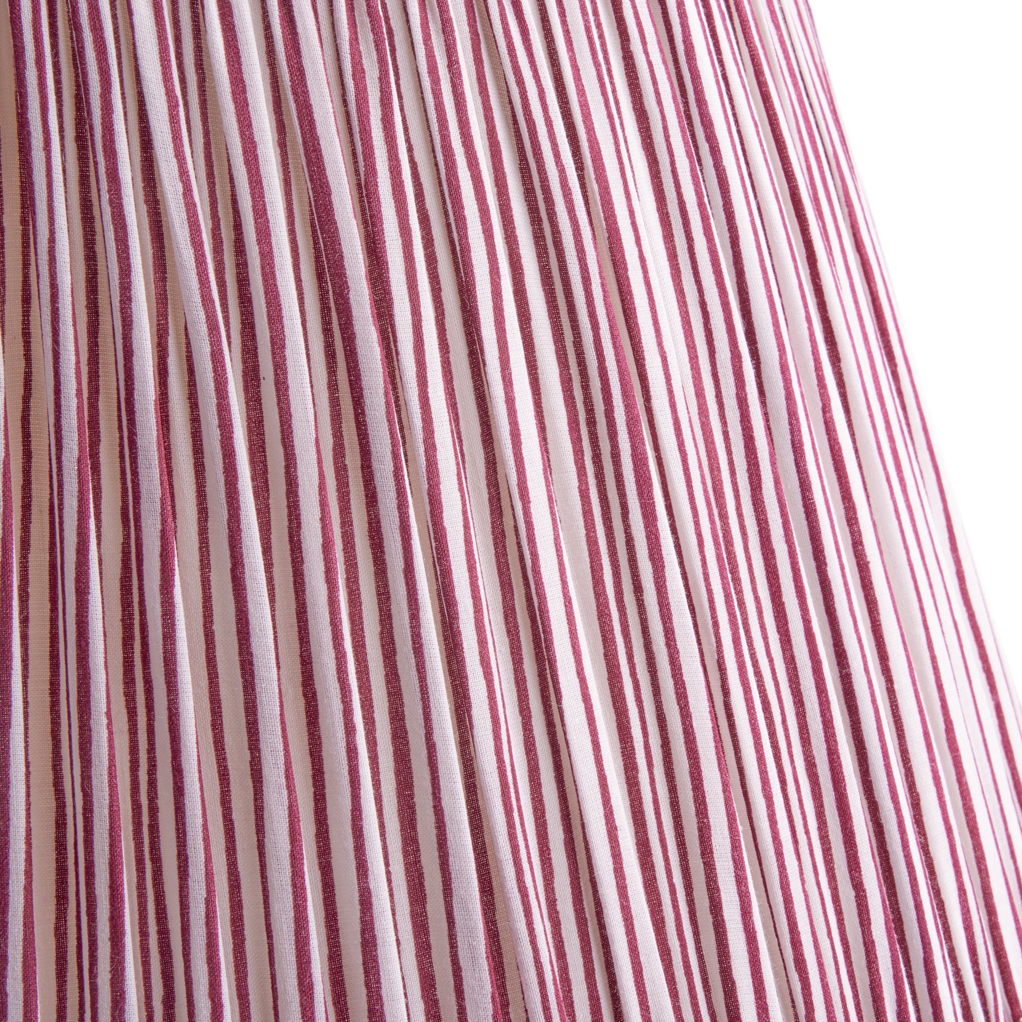 20 inch straight empire shade in ruby candy stripe block printed cotton