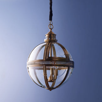 Regular Jasper pendant light in antiqued brass