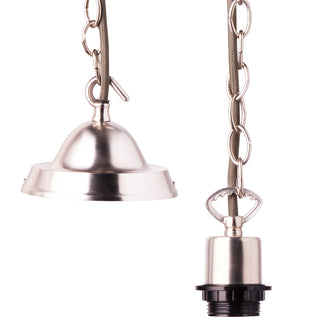 Classic chain pendant fixture in antiqued silver