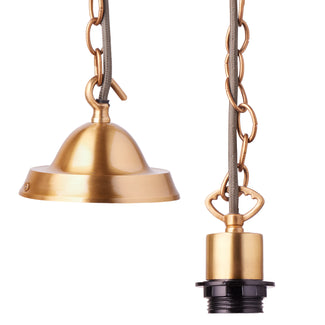 Classic chain pendant fixture in antiqued brass