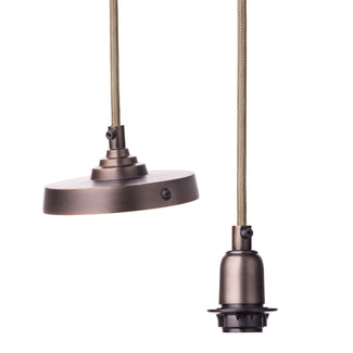 Deco pendant fixture in bronze