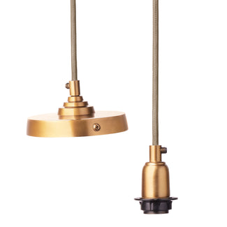 Deco pendant fixture in antiqued brass