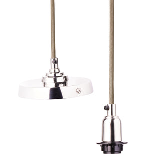 Deco pendant fixture in chrome