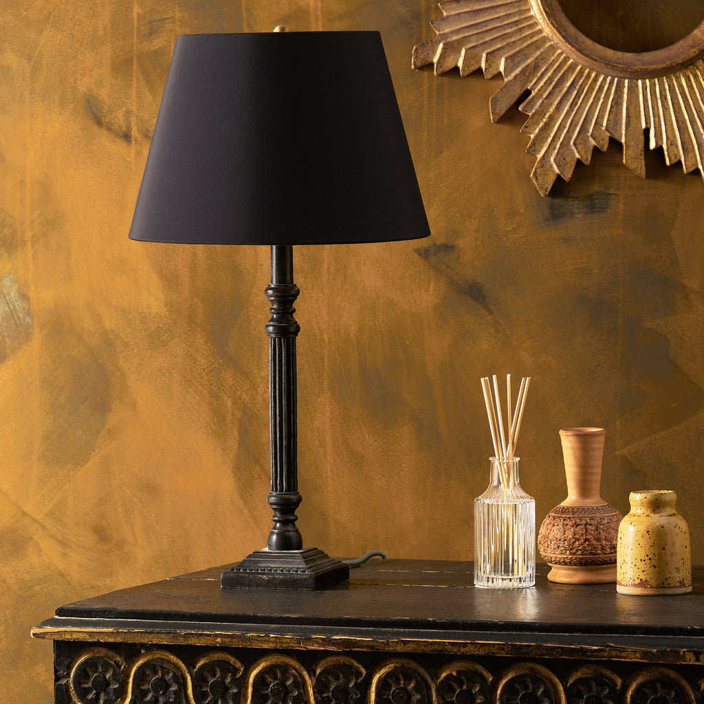 Hera table lamp in silvery black