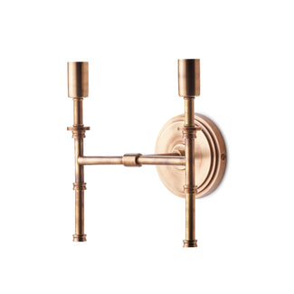 Double Chukka Wall fixture in antiqued brass
